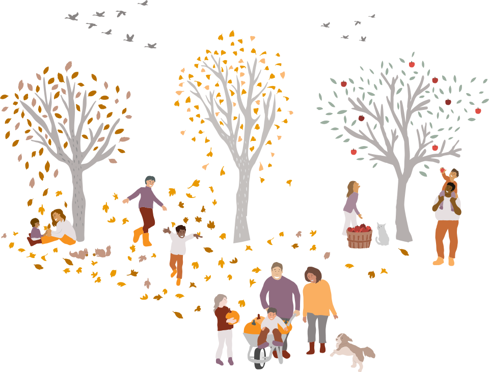 Family Activity Illustrations: Fall