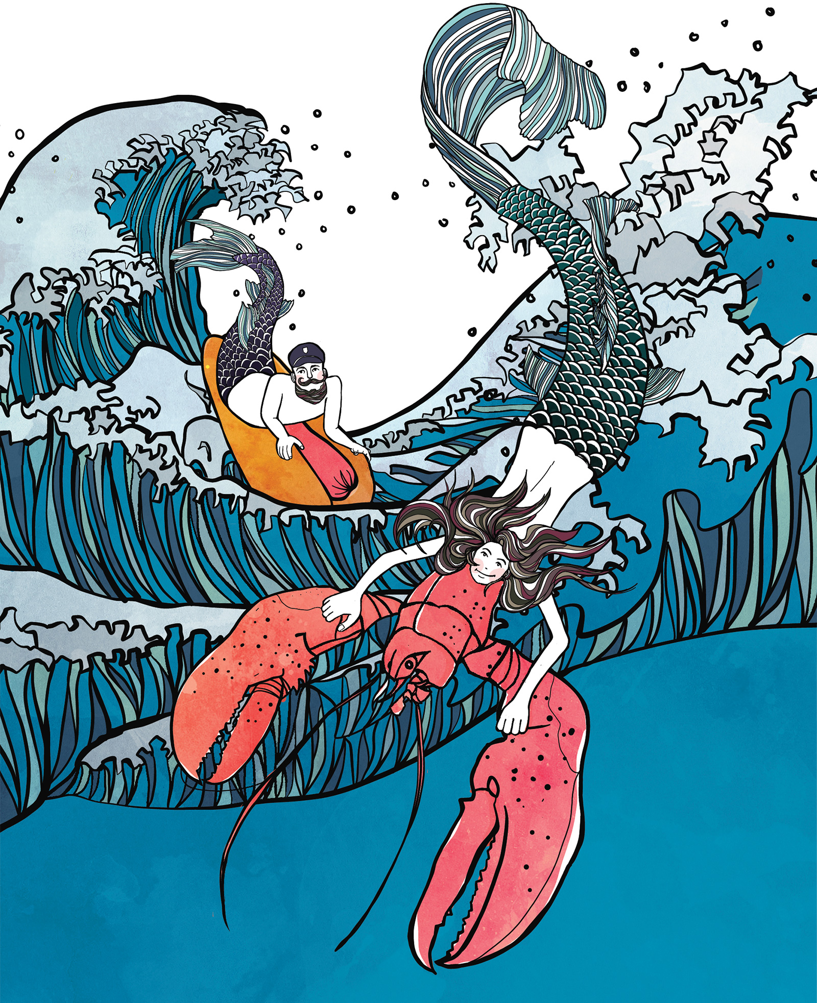 The Coney Island Mermaid Parade Poster Illustration