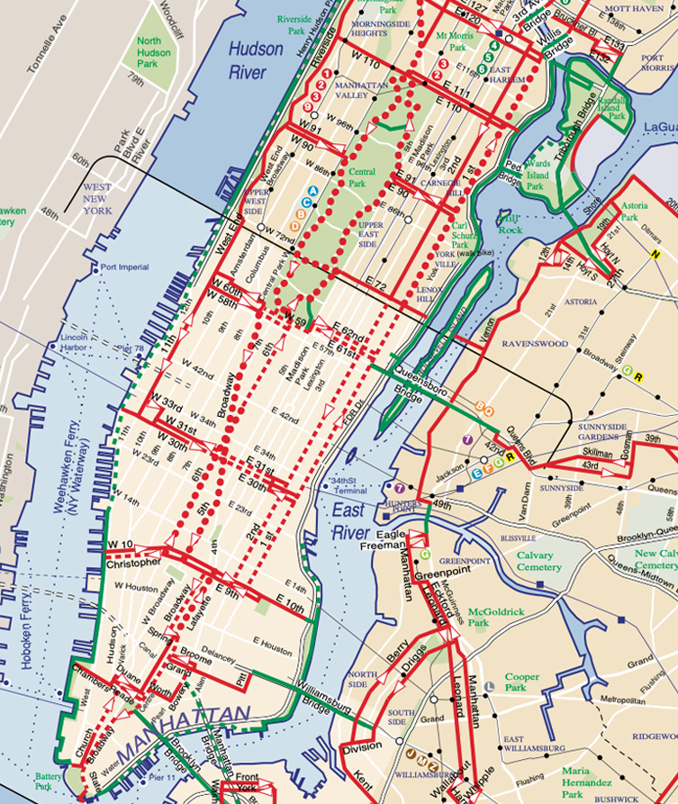 NYC Bicycle Map in 1997