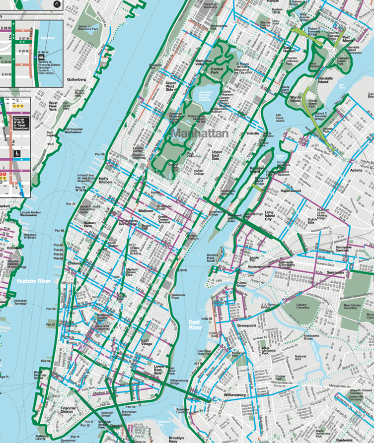 NYC Bicycle Map in 2016