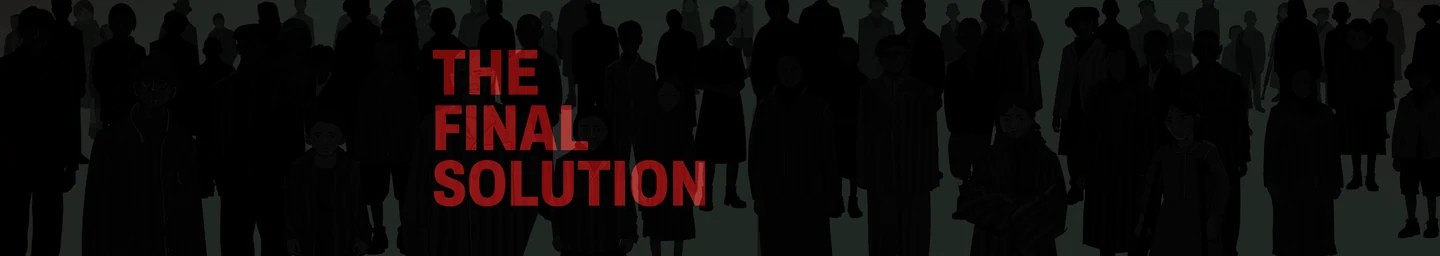 The Final Solution, first frame. A distant crowd in silhouette.