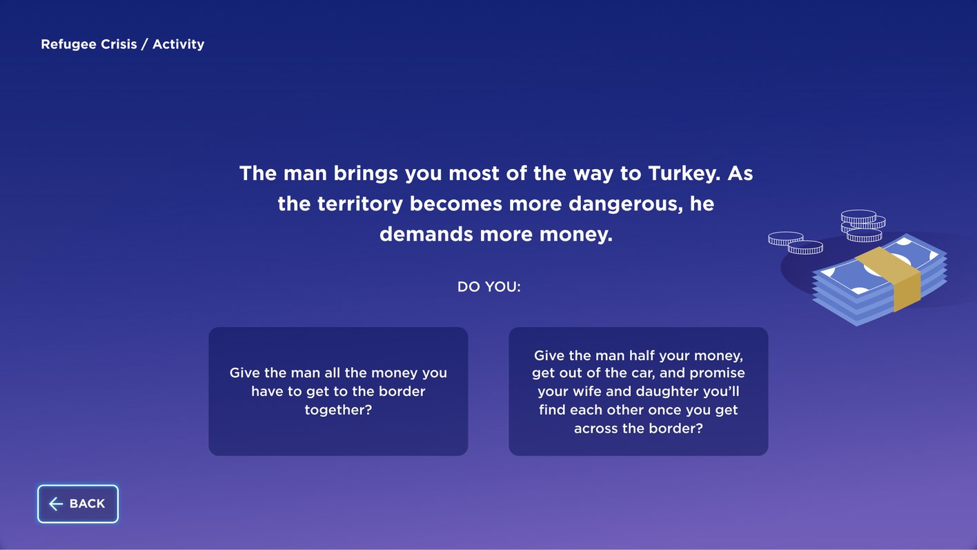 Next step. The driver demands more money to finish the trip to Turkey.
